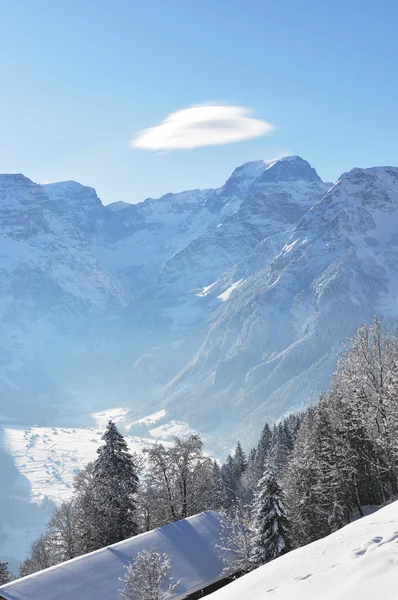 Braunwald，著名的瑞士滑雪度假村 — 图库照片