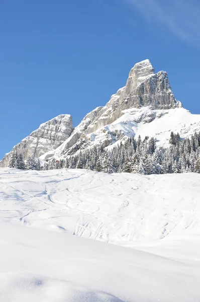 Braunwald, slavný švýcarský lyžařské středisko — Stock fotografie