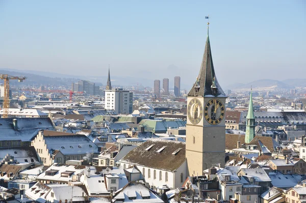 Winters aanblik van Zürich — Stockfoto
