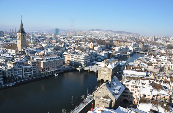 Téli kilátással Zürich — Stock Fotó