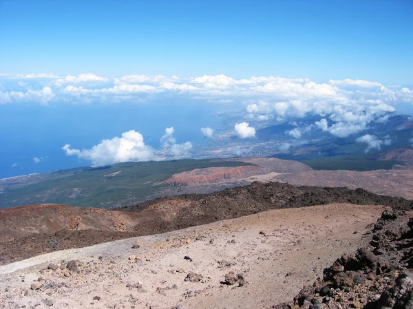 Vista dalla cima del vulcano Teide, isola di Tenerife, Canarie — Foto Stock