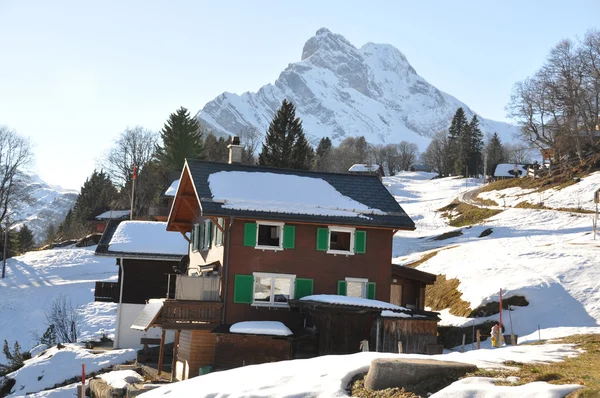 Primavera nelle Alpi svizzere. Montaggio magazzino ordini — Foto Stock