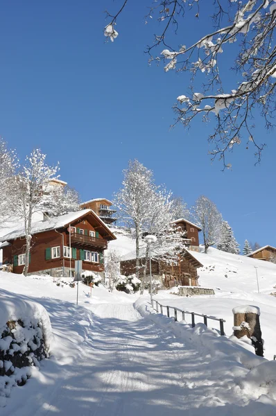 Braunwald, berömda schweiziska skidorten — Stockfoto