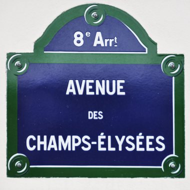 Avenue des champs-elysees Paris sokak tabelası
