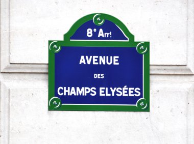 Avenue des champs-elysees Paris sokak tabelası