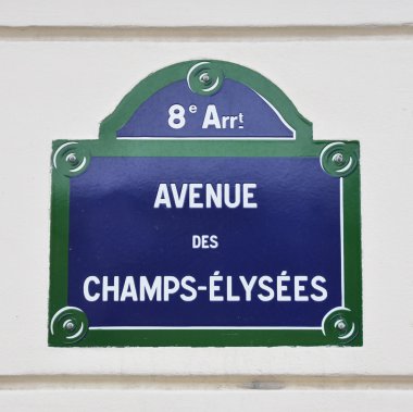 Avenue des champs-elysees Paris sokak tabelası