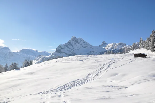 Braunwald, faimoasa stațiune elvețiană de schi — Fotografie, imagine de stoc