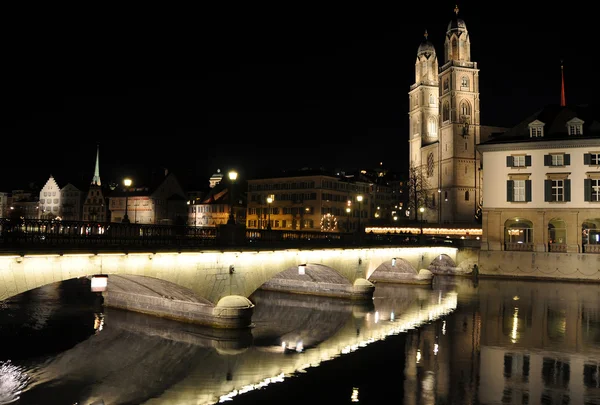 Zurich at night — Stock Photo, Image