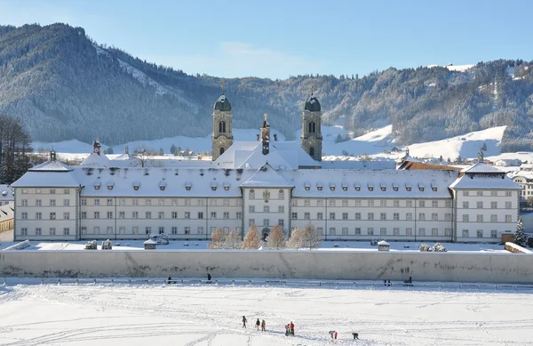 本笃会修道院的 einsiedeln，瑞士 — 图库照片