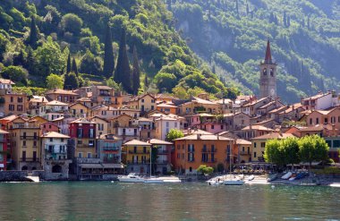 Varenna town at the famous Italian lake Como clipart