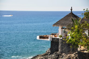 okyanus tarafında Restoran. Tenerife, Kanarya Adaları
