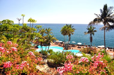 Luxurious resort at the Atlantic ocean. Tenerife island, Canarie clipart