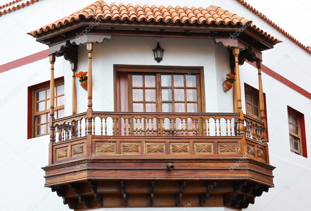 Traditional Spanish balcony. Garachico, Tenerife, Canaries