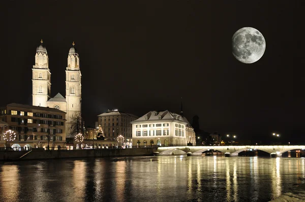 Zurich at night — Stock Photo, Image
