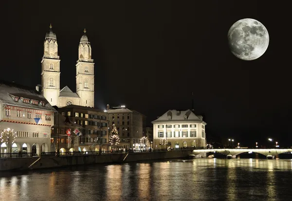 Zurich at night — Stock Photo, Image