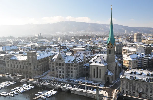 Vista de invierno de Zurich — Foto de Stock