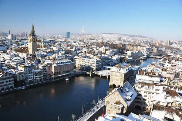 Vista de inverno de Zurique — Fotografia de Stock