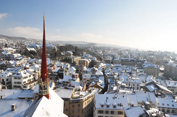 Winters aanblik van Zürich — Stockfoto