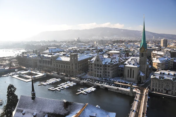 Vista invernale di Zurigo — Foto Stock