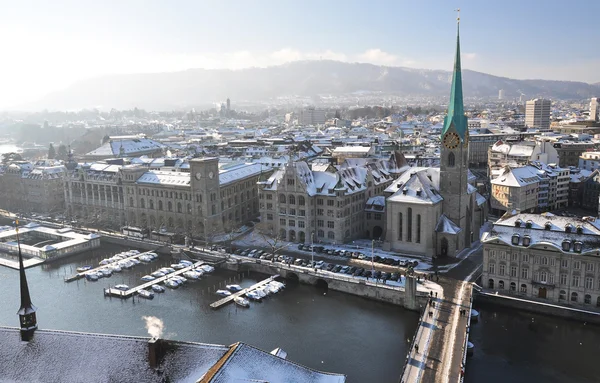 Blick auf Zürich im Winter — Stockfoto