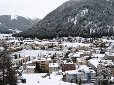 davos, ünlü İsviçreli Kayak resort kış manzarası