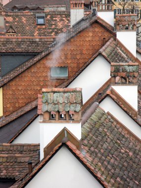 Old tiled roofs in the historical center of Bern, Switzerland clipart