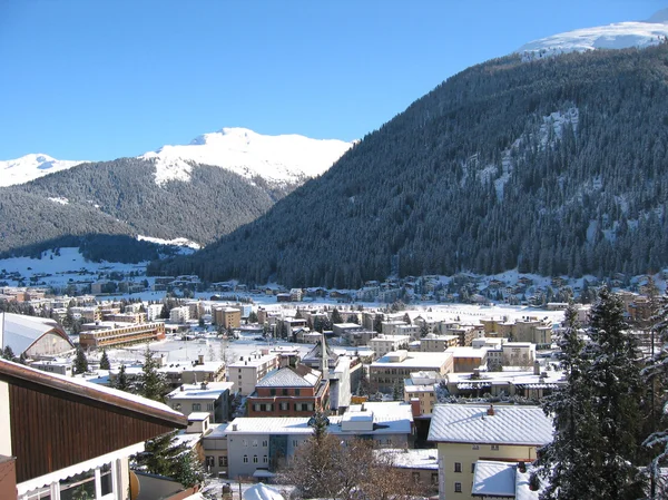 Winter view of Davos — Stock Photo, Image