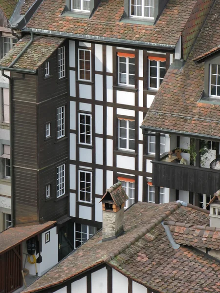 Old tiled houses in the historical center of Bern, Switzerland