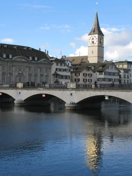 View to St. Peter's church in Zurich — Stock Photo, Image