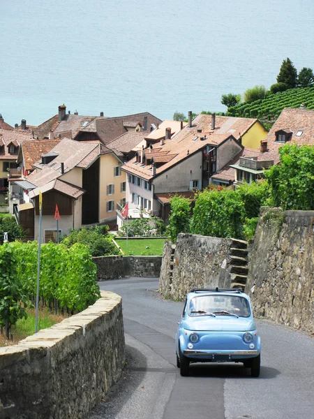 Old car on the street of Chexbres, Switzerland — Stock Photo, Image