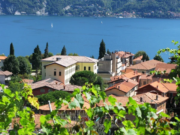 Menaggio town against famous Italian lake Como — Stock Photo, Image