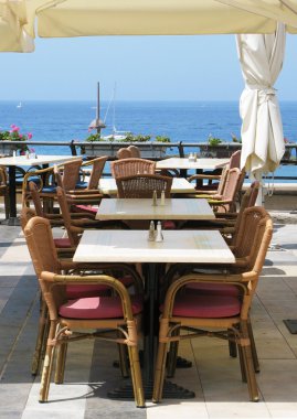 Deniz tarafı kafe. ada Tenerife, Kanarya Adaları