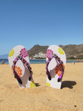 teresitas plaj kum parmak arası terlik. Tenerife Adası, cana