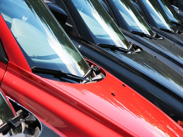 Fila de carros — Fotografia de Stock