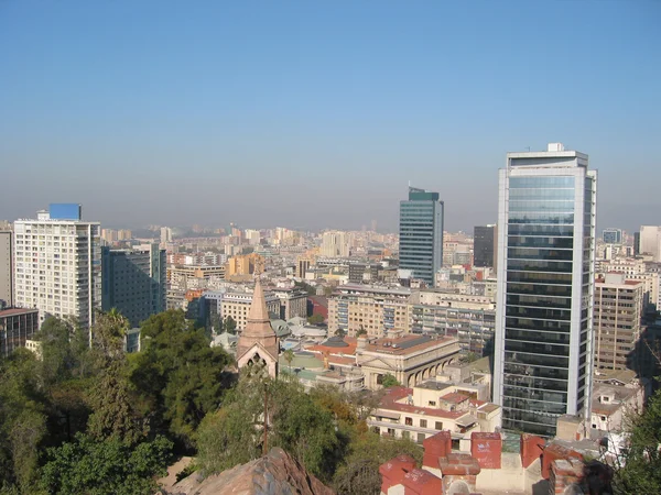 View of Santiago de Chile from Santa Lucia hill — Stock Photo, Image