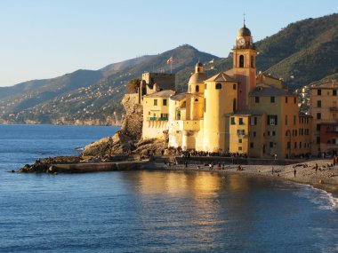Camogli Basilica di santa maria assunata. İtalyan Rivierası