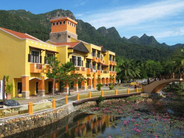 oryantal bir köy. Langkawi Adası, Malezya