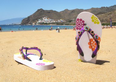 teresitas plaj kum parmak arası terlik. Tenerife Adası, cana
