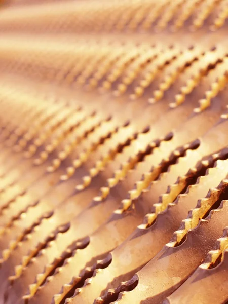 Metal ribbed texture (shallow DOF) — Stock Photo, Image