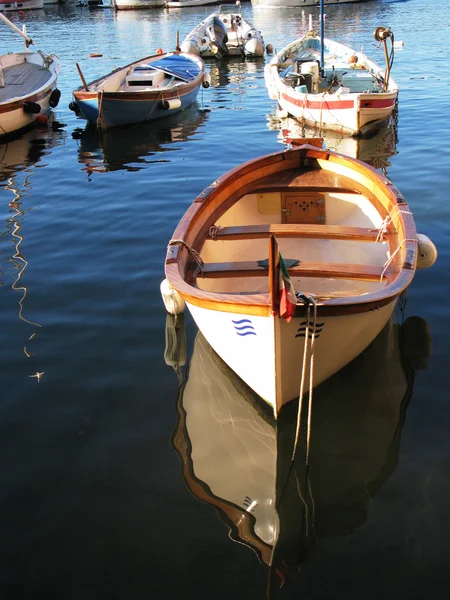 Statku rybackiego w porcie camogli, Włochy — Zdjęcie stockowe