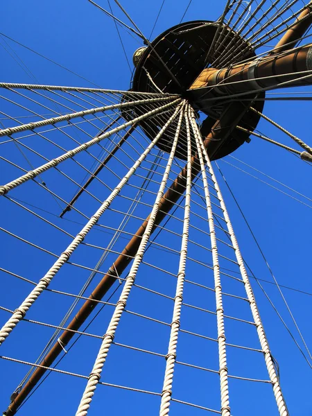 Mast of old Spanish galleon — Stock Photo, Image