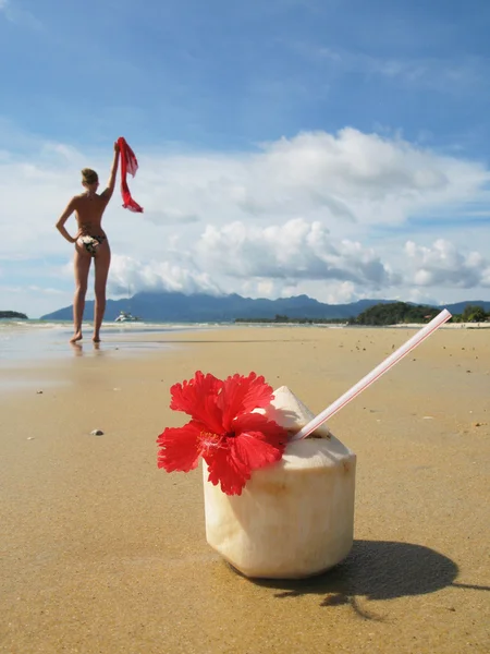 Plážovým výjevem. ostrov Langkawi, Malajsie — Stock fotografie