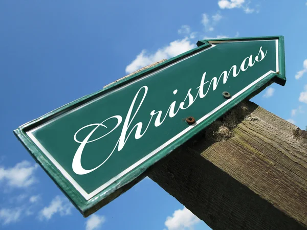 Weihnachtliches Straßenschild — Stockfoto