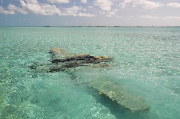 Sjunkna flygplan. Exuma, bahamas — Stockfoto