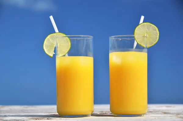 오렌지 주스 2 잔 — 스톡 사진