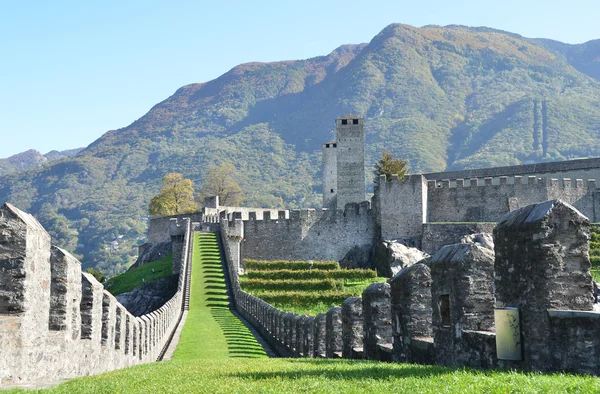 Ancient fortifications in Bellinzona, Switzerland — Stock Photo, Image