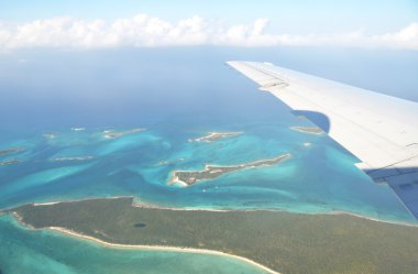 exuma cays havadan görünümü. Bahamalar