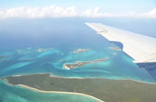 Letecký pohled na letiště exuma cays. Bahamy — Stock fotografie