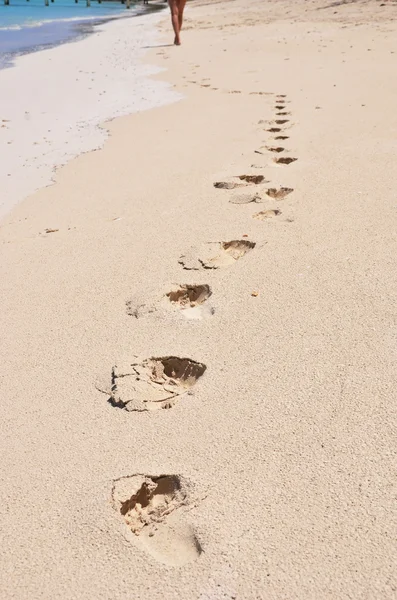 Footmarks kum üzerinde — Stok fotoğraf