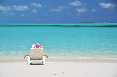 plaj sahnesi. Exuma, bahamas